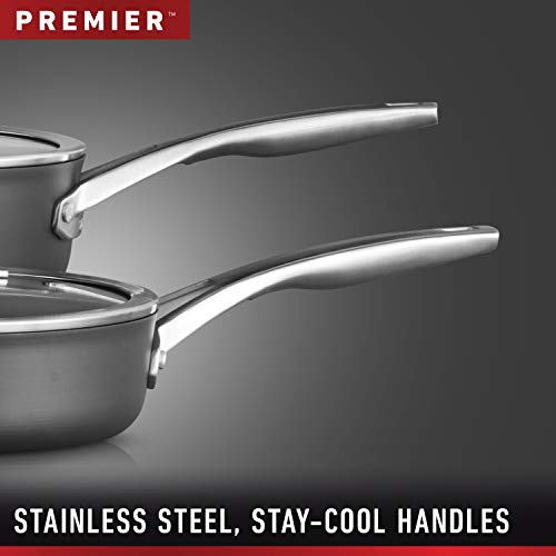 Calphalon Premier Hard-Anodized Nonstick Cookware Set, 8-Piece, Metal Utensil Safe, PFOA-Free