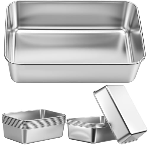 Yiyiring 10 Pack Stainless Steel Loaf Pan Set 9 x 5 Inch Bread Baking Pans Banana Loaf Tins For Baking Cake Meatloaf Brownies Sourdough Lasagnas Dishwasher Safe