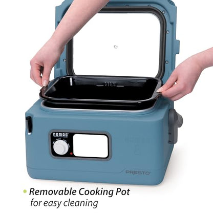 Presto 06017 8-Quart Nomad Traveling Slow Cooker, Blue
