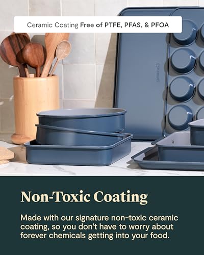 Caraway 23-Piece Nonstick Ceramic Cookware & Bakeware Set – Pots, Frying Pans, Lids, Baking Sheets, Pans, Cooling Rack & Storage – Oven Safe, Non-Toxic – Compatible with All Stovetops - Cream