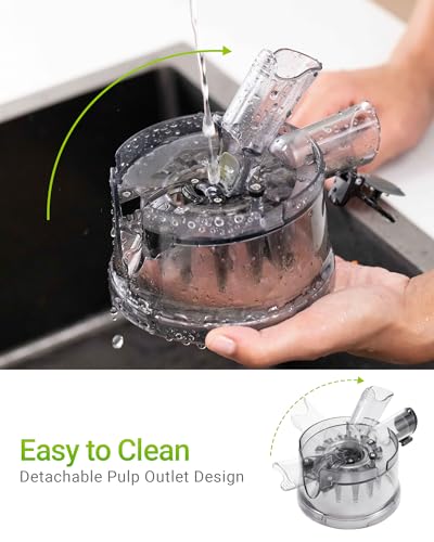 TUUMIIST Juicer Machines, Cold Press Juicer with 5.3" Extra Large Feed Chute Fit Whole Fruits & Vegetables Easy to Clean, High Juice Yield, BPA Free (Black)