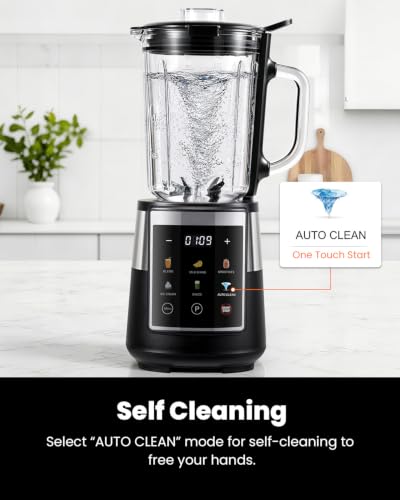 GDOR Blender for Kitchen, 1300W Glass Blender with 6 Preset Programs