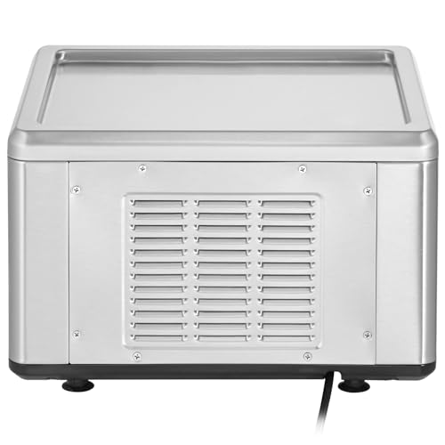 VEVOR Fried Ice Cream Machine, 12.6" x 8.5" 120W Stir-Fried Ice Cream Roll Maker with Compressor and 2 Scrapers, for Making Dessert Rolls, Frozen Yogurt