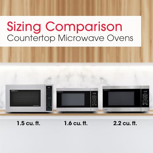 SHARP Countertop Microwave Oven with Removable 16.5" Carousel Turntable, 1200 Watt, 2.2 Cubic Feet, Stainless Steel