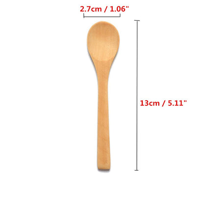 6 Pcs Handmade Small Wooden Spoon Honey Teaspoon Seasoning Coffee Tea Sugar Salt Jam Mustard Ice Cream Bamboo Spoons