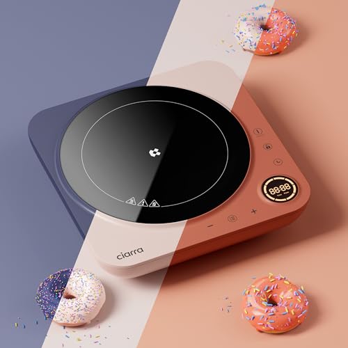 CIARRA CATIH1A-M Portable Induction Cooktop, Slim Single Electric Countertop Burner with Sensor Touch and Digital time, Blue