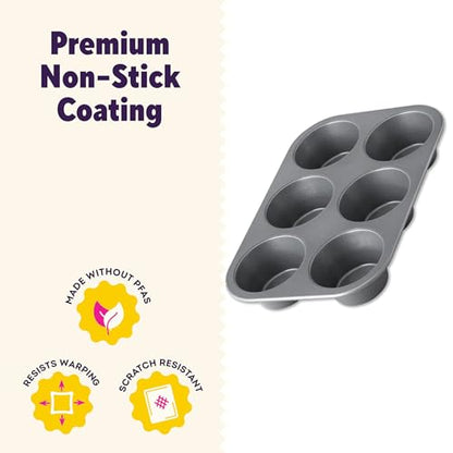 Wilton Everyday Non Stick Jumbo Muffin Pan for Oversized Muffins and Cupcakes, Made without PFAs, 6 Cup Capacity