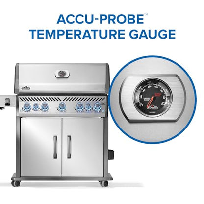 Napoleon Rogue PRO-S 625 Propane Gas Grill with Infrared Side and Rear Burners, Stainless Steel, Durable 7-Burner Ultimate Grilling Experience