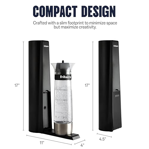 The Fritaire Fizze Soda Maker Machine, Premium OmniFizz Sparkling Water Maker, Seltzer & More, Soda Stream Machine for Home, Water Carbonator, Fizz Infuser (CO2 Cylinder Not Included), Black