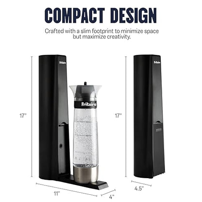 The Fritaire Fizze Soda Maker Machine, Premium OmniFizz Sparkling Water Maker, Seltzer & More, Soda Stream Machine for Home, Water Carbonator, Fizz Infuser (CO2 Cylinder Not Included), Black