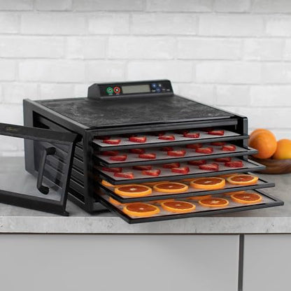 Excalibur 3548CDB Electric Food Dehydrator Features Adjustable Thermostat and Digital 48-Hour Timer Faster and Efficient Drying, 5-Tray, Black