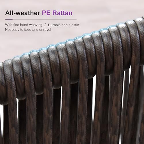 PURPLE LEAF 11 Pieces Large Outdoor Dining Set Patio Table and Chairs Set Aluminum Wicker Rattan Patio Furniture Set for Lawn Garden Backyard Brown