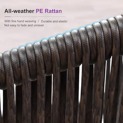 PURPLE LEAF 11 Pieces Large Outdoor Dining Set Patio Table and Chairs Set Aluminum Wicker Rattan Patio Furniture Set for Lawn Garden Backyard Brown