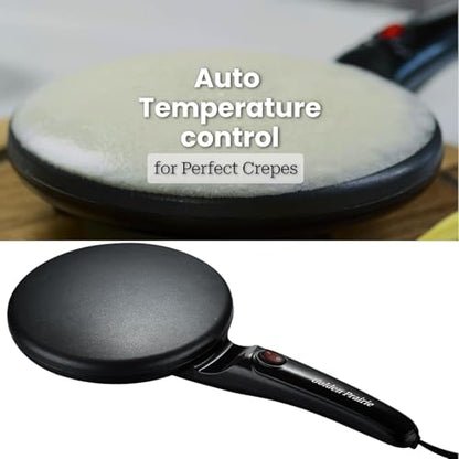 Crepe Maker Electric, 8" Crepe Pan Nonstick with Batter Spreader & Dipping Tray, 800W Quick Heat-Up & Auto Temperature Control for Perfect Pancakes, PFOA & BPA Free, Easy Clean Red