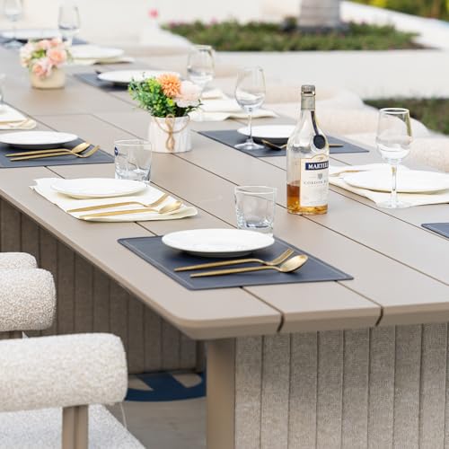 PURPLE LEAF Italian Patio Dining Set 13 Pieces with Cushion, Seamless Table