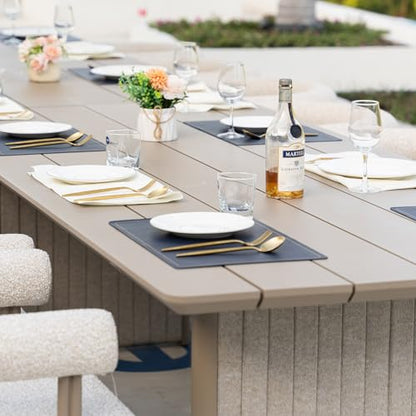 PURPLE LEAF Italian Patio Dining Set 13 Pieces with Cushion, Seamless Table