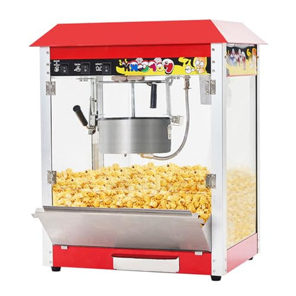 Commercial Popcorn Machine, 10 Oz Kettle, 1300W Countertop Popcorn Maker for 60 Cups per Batch, Movie Theater Popcorn Popper with 3-Switch Control, 2 Scoops 1 Cup (21.3"L * 14.4"W * 26"H)