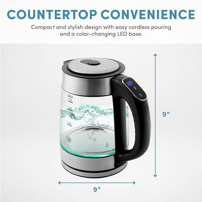 AROMA® Professional 1.7L / 7-Cup Digital Glass Water Kettle (AWK-170D)