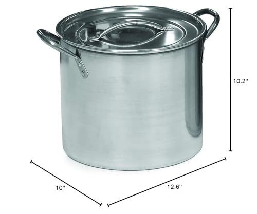 IMUSA USA Stainless Steel Stock Pot with Lid 12-Quart, Silver