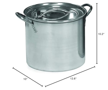 IMUSA USA Stainless Steel Stock Pot with Lid 12-Quart, Silver