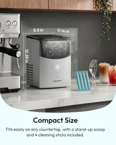 Euhomy Countertop Nugget Ice Maker, 35lbs Daily Sonic Crushed Ice Machine