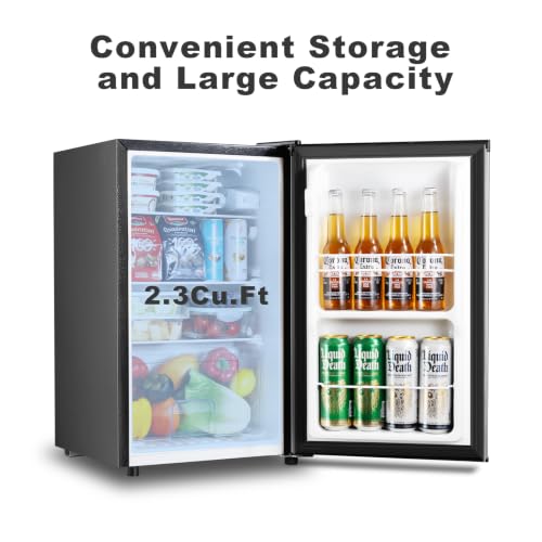 HAILANG 2.3 CU.FT Mini Fridge, Single Door Compact Refrigerator, Black
