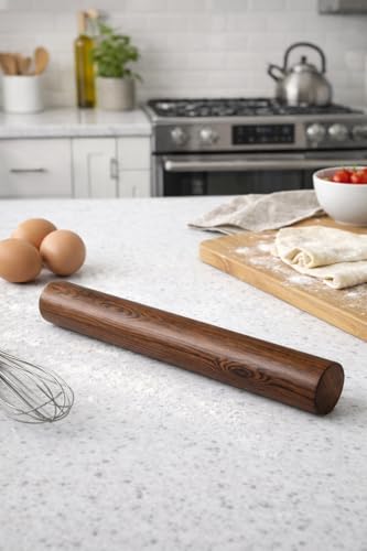 KinShare 10.6-inch Compact Wood Rolling Pin, Non-Stick Rolling Pin for Baking, Natural Solid Wood Dough Roller for Fondant, Pie, Cookie, Pastry, Small Handy Kitchen Tool