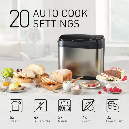 Panasonic Bread Machine, Automatic Bread Maker with 20 Presets and Advanced Temperature Sensor for Bread, Cake, and Pizza, Gluten Free Baking, Raisin Nut Dispenser - SD-R2550