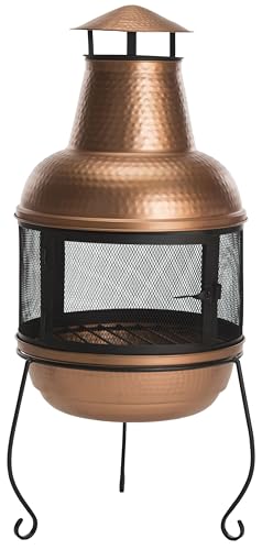 Safavieh Outdoor Collection Lima Copper and Black Chiminea