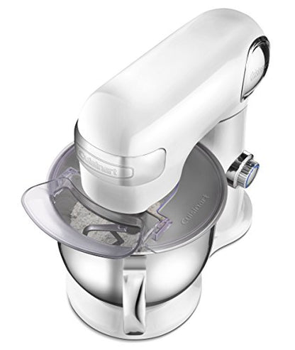 Cuisinart Stand Mixer, 12 Speed, 5.5 Quart Stainless Steel Bowl, Chef’s Whisk, Mixing Paddle, Dough Hook, Splash Guard w/ Pour Spout, White Linen, SM-50NAS, Manual