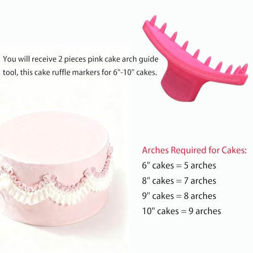 SPANSEE 2 PCS Cake Arch Guide Tool, Cake Piping Guide Tool, Ruffle Guide Stencil, Cake Decorating Tools, Cake Ruffle Marker for 6"-10" Cakes