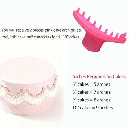 SPANSEE 2 PCS Cake Arch Guide Tool, Cake Piping Guide Tool, Ruffle Guide Stencil, Cake Decorating Tools, Cake Ruffle Marker for 6"-10" Cakes