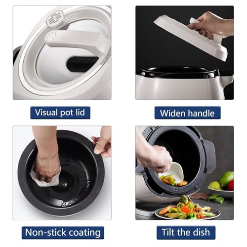2000W Auto Stir Fry Wok, 6L Smart Touch Cooking Robot, 360° Rotating 3D Induction Heating for Fried Rice & Stews, Smokeless Kitchen Essential