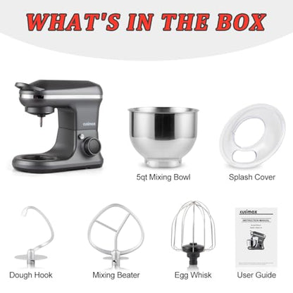 CUSIMAX Stand Mixer, Electric Food Mixer with Digital Switch Control, 650W