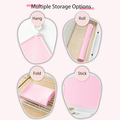 Silicone Baking Mat 32" x 24", Extra Thick Non-stick Pastry Mat with Measurements and Edge Heightening, Food Grade Silicone for Countertop Dough Rolling(With Dough Scraper/Pastry Brush/Cable Tie)