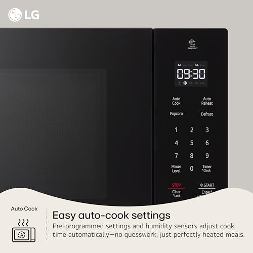LG Countertop Microwave, 0.9 cu. ft., Stainless Steel, 18.75x14x10.69 Inch, Smart Inverter, NeoChef, 1000 Watts