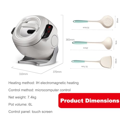 Auto Cooking Wok Fried Rice Machine, Drum Food Processor - 360° Automatic Rotation,3 Gears Adjustable, Drum Type Stir Frying Machine- 3 Cooking Utensils, for Stir Frying,Stewing,Cooking