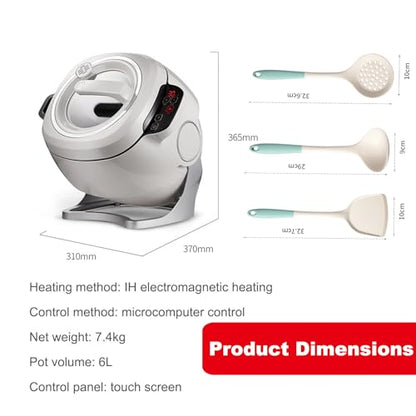 Auto Cooking Wok Fried Rice Machine, Drum Food Processor - 360° Automatic Rotation,3 Gears Adjustable, Drum Type Stir Frying Machine- 3 Cooking Utensils, for Stir Frying,Stewing,Cooking