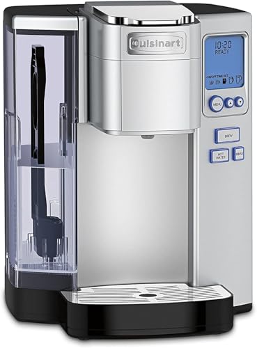 Cuisinart Coffee Maker, Single Serve 72-Ounce Reservoir Pod Coffee Machine, Programmable Brewing & Hot Water Dispenser, 5 Cup-Size Settings, Stainless Steel, SS-10P1, Silver