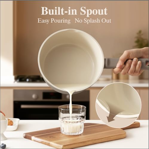 SENSARTE 20Pcs Pots and Pans Set Nonstick, Ceramic Cookware Set Non Stick, Non-toxic Healthy Kitchen Cooking Set, Induction Compatible, Dishwasher Safe, PFAS/PTFE/PFOA Free, TAUPE
