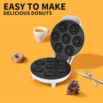 DSP Mini Donut Maker - Non-Stick, 7 Donuts, Cool-Touch
