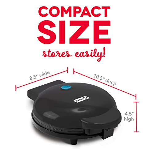 Dash Express Waffle Maker -Electric Waffle Maker for Creative Homemade Treats - Dual Nonstick Cooking Surfaces, Easy Food Release & Quick Cleanup - Compact, Space-Saving Design - 8 Inches - Black