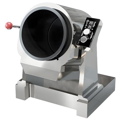 Auto Stir Fry Machine, Stainless Steel Smart Wok with Tilt Drum, Multiple Speed Settings for Kitchen Cooking