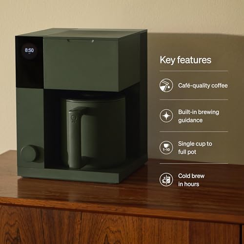 Fellow Aiden Precision Coffee Maker – Automatic Drip Coffee Maker, Single Serve to 10-Cup Capacity, Precise Temperature Control, Thermal Carafe, Cold Brew Preset, Scheduling, Companion App