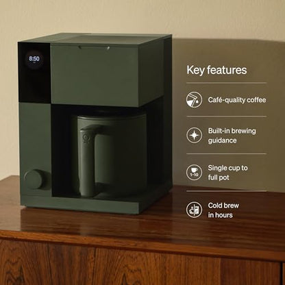 Fellow Aiden Precision Coffee Maker – Automatic Drip Coffee Maker, Single Serve to 10-Cup Capacity, Precise Temperature Control, Thermal Carafe, Cold Brew Preset, Scheduling, Companion App