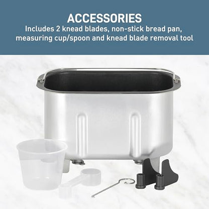 West Bend Hi-Rise Bread Maker Machine Programmable 12 Programs Including Gluten Free & 3 Loaf Sizes and Crust Colors with Traditionally-Shaped Horizontal Bread Pan with Dual Knead Blades, 3-Lb, Gray