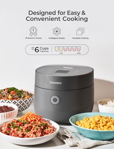 CUCKOO Micom Fuzzy Logic Rice Cooker, 12-Cup Cooked, Gray, CR-0675FG