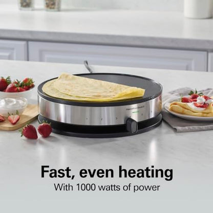 Hamilton Beach Electric Crepe Maker With 13” Ceramic Nonstick Griddle