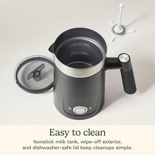 Cuisinart Hot and Cold Foam Milk Frother, Electric Frother for Coffee, Lattes, Cappuccinos, Macchiatos, Hot Chocolate and More, Stainless Steel Nonstick Milk Tank, Cool Touch Exterior, FR-16, Black
