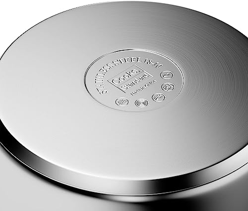 Cooks Standard Classic Stainless Steel Stock Pot with Lid, Large Cooking Pot for Pasta, Soup, Spaghetti, Oven Safe, Dishwasher Safe, Induction Compatible Cookware, 16-Quart